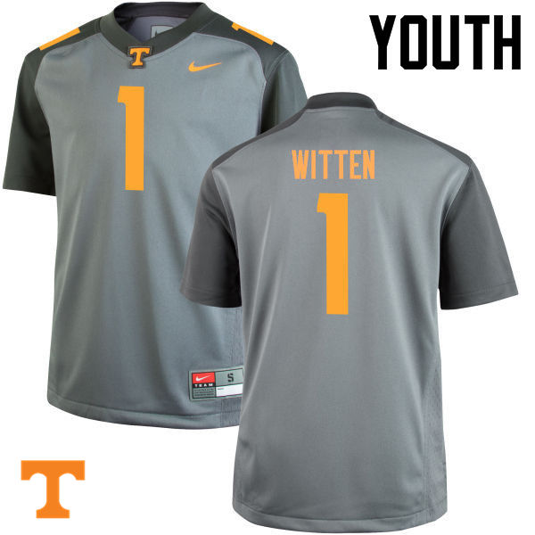 Youth #1 Jason Witten Tennessee Volunteers College Football Jerseys-Gray